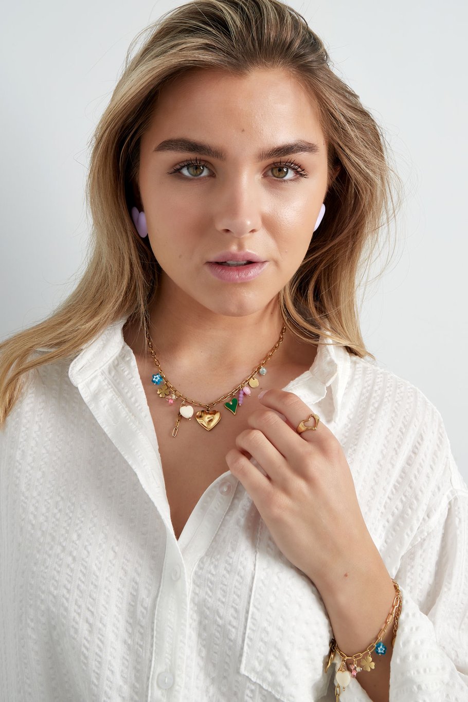 charm necklace with colored charms Picture4